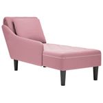 Casa si Gradina - Mobilier - Scaune si fotolii - Fotolii - Sezlong cu perna si cotiera dreapta, roz, catifea - Infinity.ro