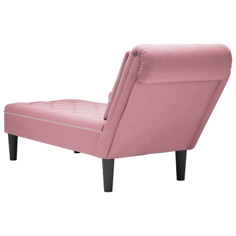 Casa si Gradina - Mobilier - Scaune si fotolii - Fotolii - Sezlong cu perna si cotiera dreapta, roz, catifea - Infinity.ro