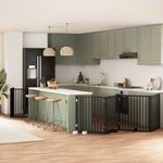 Petshop - Accesorii petshop - Culcusuri si custi - Custi interior si exterior - Poarta caini pliabila cu usa 6 panouri negru, 480 cm, lemn plop - Infinity.ro