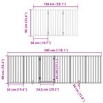 Petshop - Accesorii petshop - Culcusuri si custi - Custi interior si exterior - Poarta caini pliabila cu usa 15 panouri negru 750 cm, lemn plop - Infinity.ro