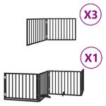 Petshop - Accesorii petshop - Culcusuri si custi - Custi interior si exterior - Poarta caini pliabila cu usa 10 panouri negru 800 cm, lemn plop - Infinity.ro