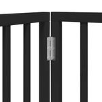 Petshop - Accesorii petshop - Culcusuri si custi - Custi interior si exterior - Poarta caini pliabila cu usa 10 panouri negru 800 cm, lemn plop - Infinity.ro
