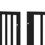 Petshop - Accesorii petshop - Culcusuri si custi - Custi interior si exterior - Poarta caini pliabila cu usa 10 panouri negru 800 cm, lemn plop - Infinity.ro