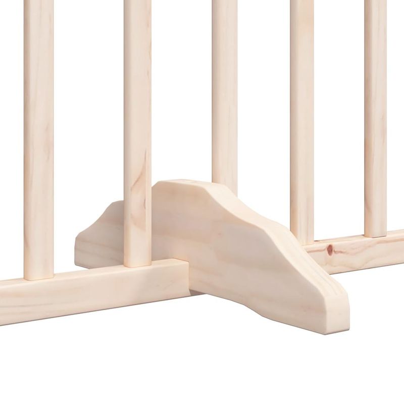 Petshop - Accesorii petshop - Culcusuri si custi - Custi interior si exterior - Poarta de caini pliabila cu usa, 4 panouri, 320 cm, lemn plop - Infinity.ro