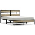 Casa si Gradina - Mobilier - Paturi si accesorii - Paturi - Cadru de pat metalic fara saltea, stejar sonoma, 160x200 cm - Infinity.ro