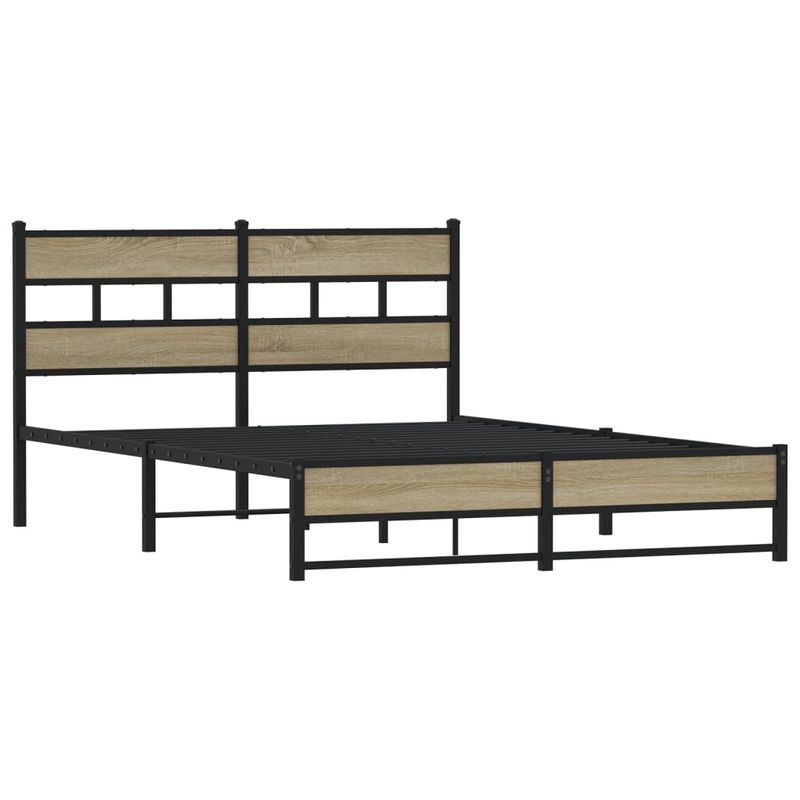 Casa si Gradina - Mobilier - Paturi si accesorii - Paturi - Cadru de pat metalic fara saltea, stejar sonoma, 160x200 cm - Infinity.ro