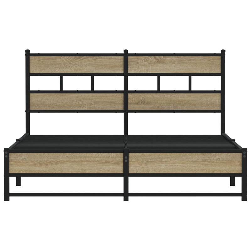 Casa si Gradina - Mobilier - Paturi si accesorii - Paturi - Cadru de pat metalic fara saltea, stejar sonoma, 160x200 cm - Infinity.ro