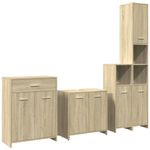 Casa si Gradina - Mobilier - Seturi de mobilier - Seturi baie - Set mobilier de baie, 4 piese, stejar sonoma, lemn prelucrat - Infinity.ro