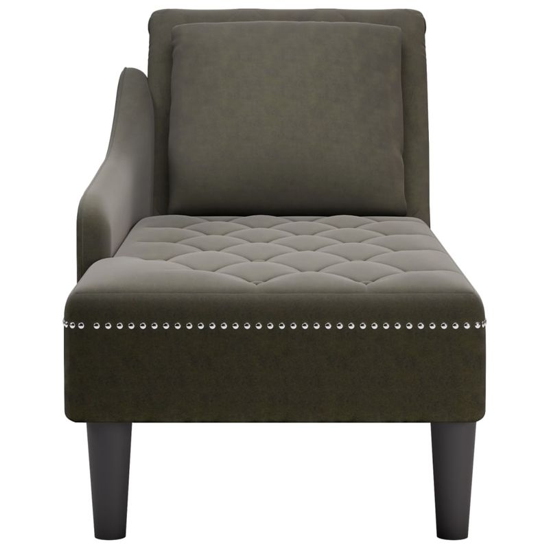 Casa si Gradina - Mobilier - Scaune si fotolii - Fotolii - Sezlong cu perna si cotiera dreapta, verde kaki piele ecologica - Infinity.ro