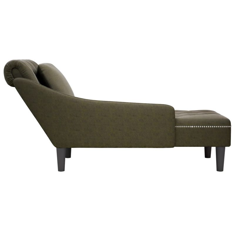 Casa si Gradina - Mobilier - Scaune si fotolii - Fotolii - Sezlong cu perna si cotiera dreapta, verde kaki piele ecologica - Infinity.ro