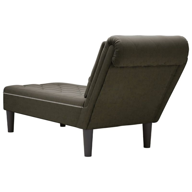 Casa si Gradina - Mobilier - Scaune si fotolii - Fotolii - Sezlong cu perna si cotiera dreapta, verde kaki piele ecologica - Infinity.ro