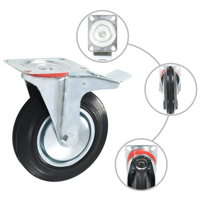 Casa si Gradina - Constructii - Depozitare, transport si protectie - Accesorii echipamente pentru transport si ridicat - Roti pivotante, 24 buc., 200 mm - Infinity.ro