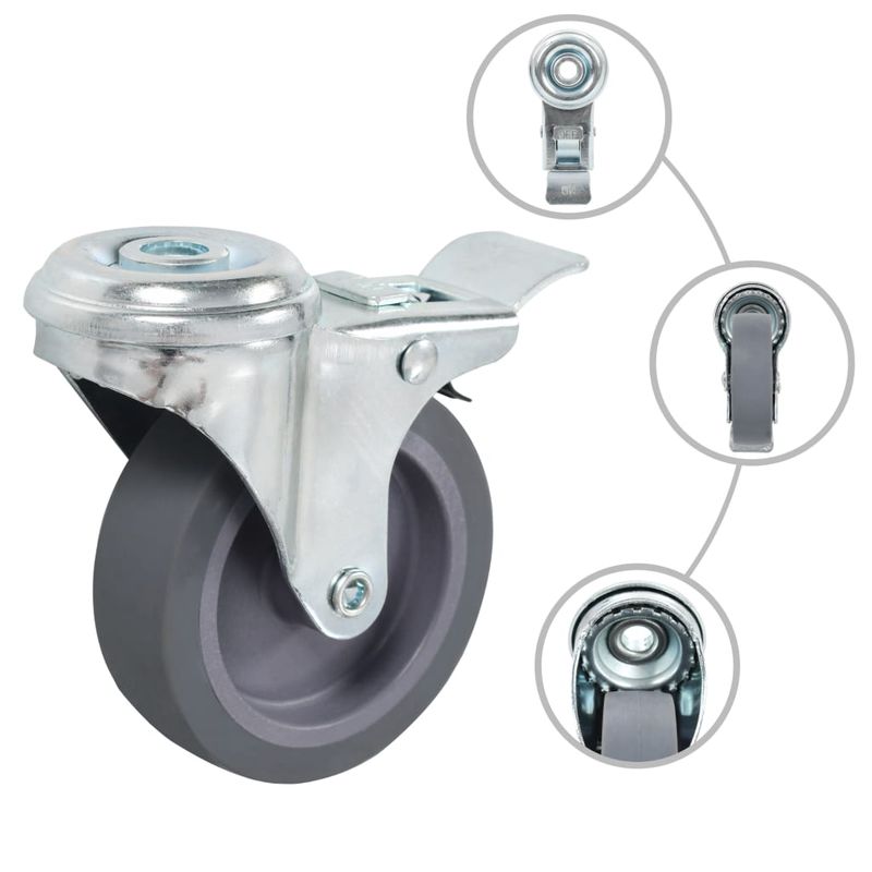 Casa si Gradina - Constructii - Depozitare, transport si protectie - Accesorii echipamente pentru transport si ridicat - Roti pivotante cu gaura pentru surub, 16 buc., 75 mm - Infinity.ro