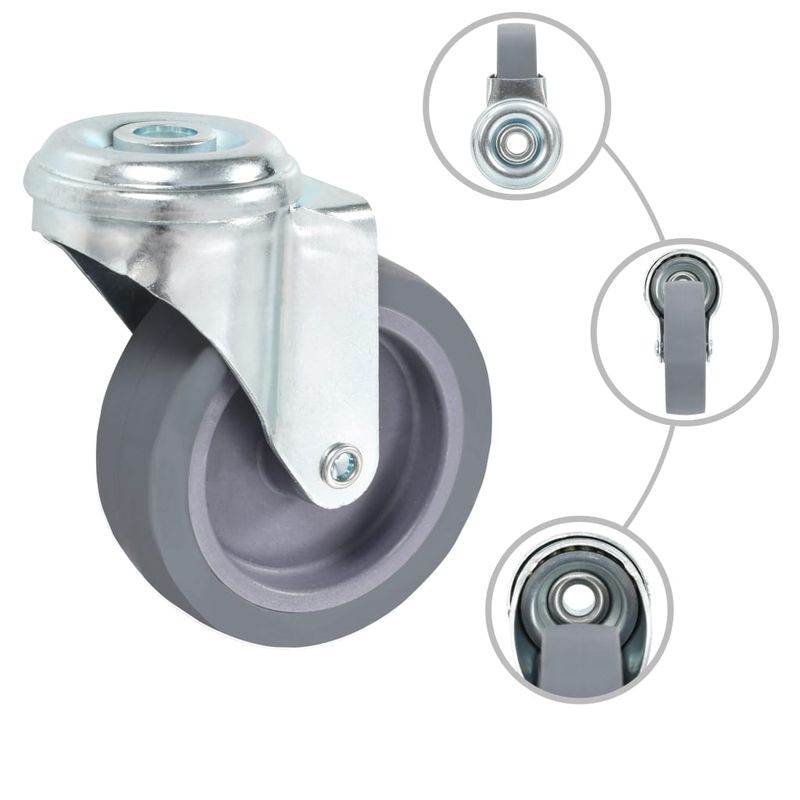 Casa si Gradina - Constructii - Depozitare, transport si protectie - Accesorii echipamente pentru transport si ridicat - Roti pivotante cu gaura pentru surub, 32 buc., 75 mm - Infinity.ro
