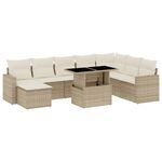 Casa si Gradina - Gradina si terasa - Mobilier exterior - Seturi mobila gradina - Set canapele de gradina, 9 piese, cu perne, bej, poliratan - Infinity.ro