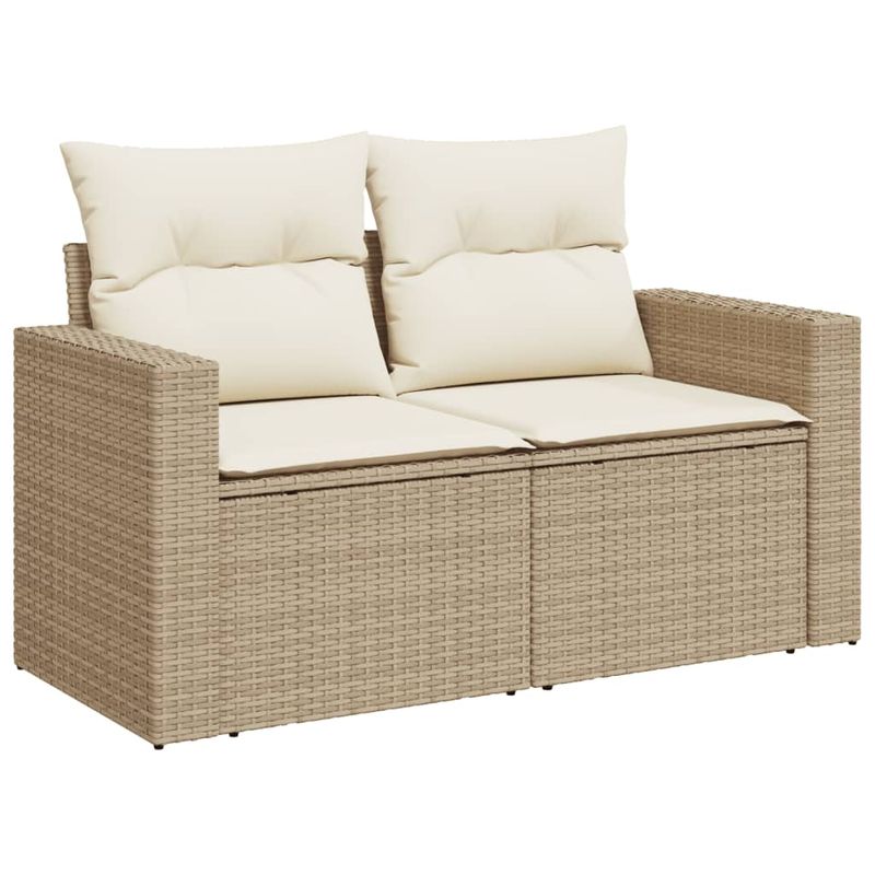 Casa si Gradina - Gradina si terasa - Mobilier exterior - Seturi mobila gradina - Set canapele de gradina, 9 piese, cu perne, bej, poliratan - Infinity.ro