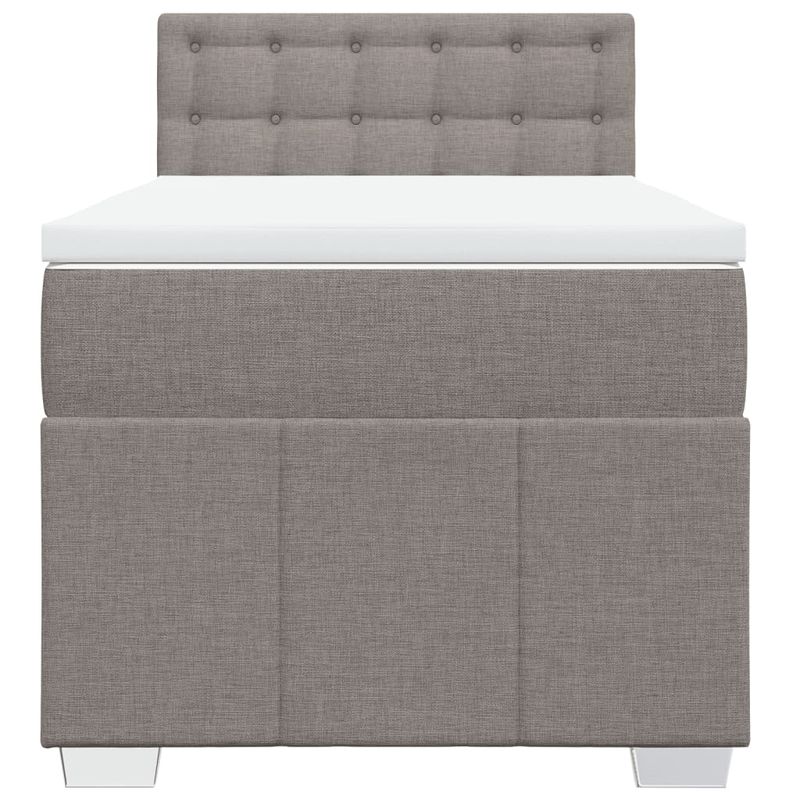 Casa si Gradina - Mobilier - Paturi si accesorii - Paturi - Pat box spring cu saltea, gri taupe, 80x200 cm, textil - Infinity.ro