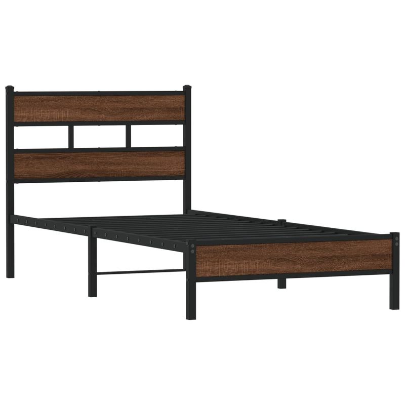 Casa si Gradina - Mobilier - Paturi si accesorii - Paturi - Cadru pat fara saltea, stejar maro, 100x190 cm, lemn prelucrat - Infinity.ro