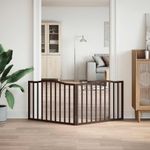 Petshop - Accesorii petshop - Culcusuri si custi - Custi interior si exterior - Poarta pentru caini pliabila 2 panouri maro, 160 cm, lemn plop - Infinity.ro