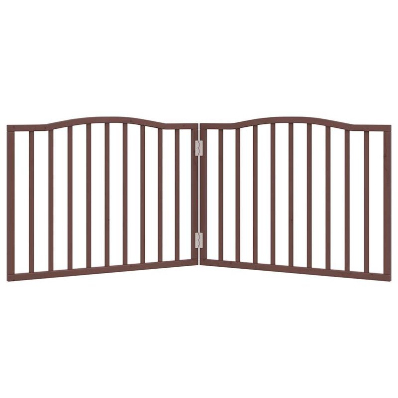 Petshop - Accesorii petshop - Culcusuri si custi - Custi interior si exterior - Poarta pentru caini pliabila 2 panouri maro, 160 cm, lemn plop - Infinity.ro