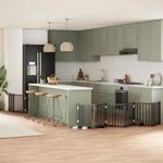 Petshop - Accesorii petshop - Culcusuri si custi - Custi interior si exterior - Poarta caini pliabila cu usa 9 panouri negru, 450 cm, lemn plop - Infinity.ro