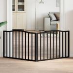 Petshop - Accesorii petshop - Culcusuri si custi - Custi interior si exterior - Poarta pentru caini pliabila 2 panouri negru, 160 cm, lemn plop - Infinity.ro