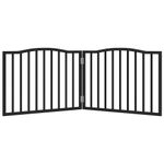 Petshop - Accesorii petshop - Culcusuri si custi - Custi interior si exterior - Poarta pentru caini pliabila 2 panouri negru, 160 cm, lemn plop - Infinity.ro