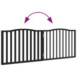 Petshop - Accesorii petshop - Culcusuri si custi - Custi interior si exterior - Poarta pentru caini pliabila 2 panouri negru, 160 cm, lemn plop - Infinity.ro