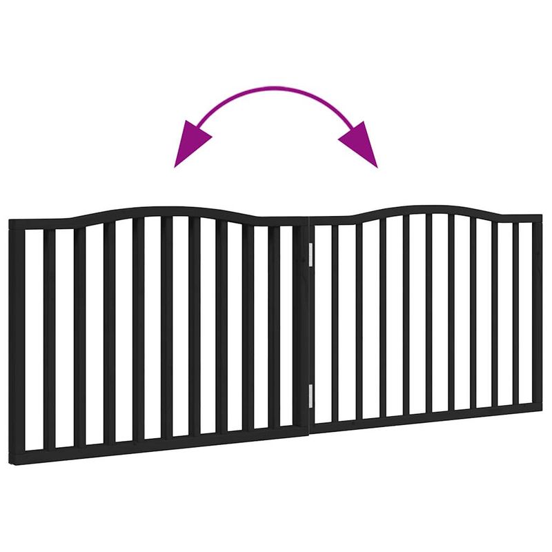 Petshop - Accesorii petshop - Culcusuri si custi - Custi interior si exterior - Poarta pentru caini pliabila 2 panouri negru, 160 cm, lemn plop - Infinity.ro