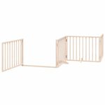 Petshop - Accesorii petshop - Culcusuri si custi - Custi interior si exterior - Poarta de caini pliabila cu usa, 10 panouri, 800 cm, lemn plop - Infinity.ro