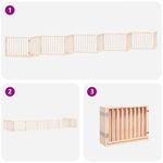 Petshop - Accesorii petshop - Culcusuri si custi - Custi interior si exterior - Poarta de caini pliabila cu usa, 10 panouri, 800 cm, lemn plop - Infinity.ro