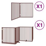 Petshop - Accesorii petshop - Culcusuri si custi - Custi interior si exterior - Poarta caini pliabila cu usa 6 panouri maro, 480 cm, lemn plop - Infinity.ro