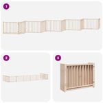 Petshop - Accesorii petshop - Culcusuri si custi - Custi interior si exterior - Poarta de caini pliabila cu usa, 10 panouri, 800 cm, lemn plop - Infinity.ro