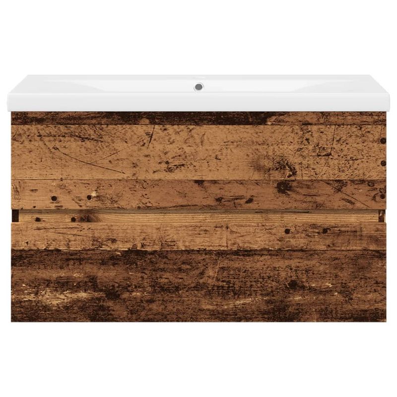 Casa si Gradina - Mobilier - Comode si corpuri - Masute de toaleta - Dulap chiuveta cu chiuveta incorporata lemn vechi 81x39,5x49 cm - Infinity.ro