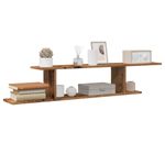 Casa si Gradina - Mobilier - Biblioteci si rafturi - Rafturi - Raft TV cu montaj perete lemn vechi 125x18x23 cm lemn prelucrat - Infinity.ro