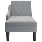 Casa si Gradina - Mobilier - Scaune si fotolii - Fotolii - Sezlong cu perna si cotiera dreapta, gri deschis, textil - Infinity.ro