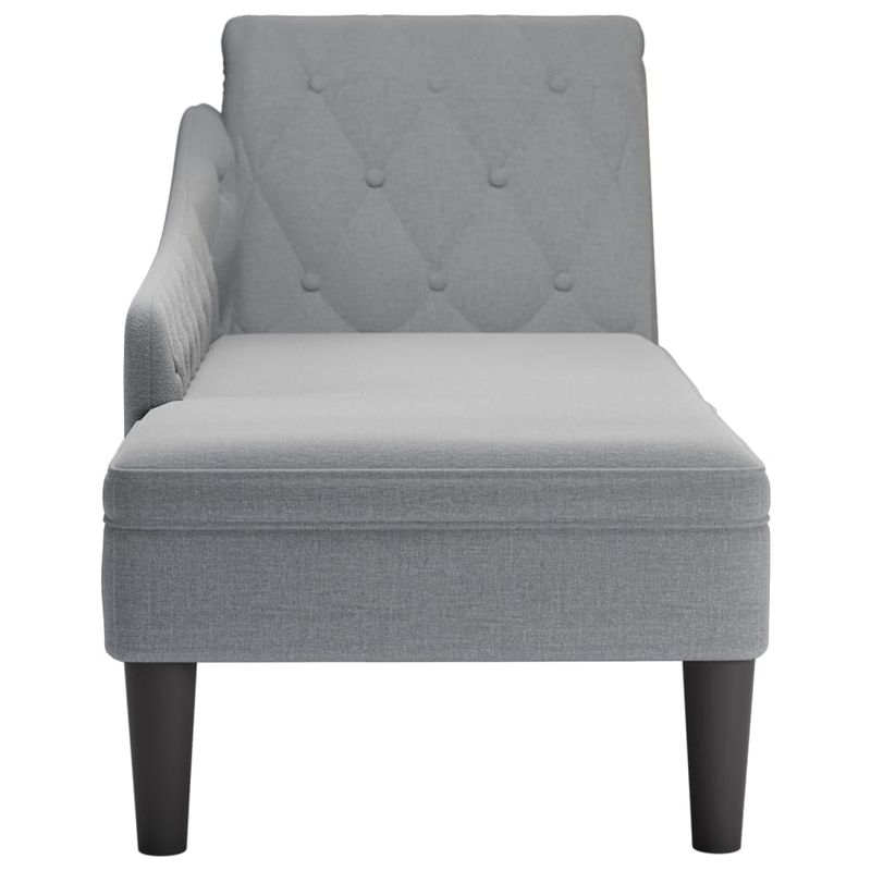 Casa si Gradina - Mobilier - Scaune si fotolii - Fotolii - Sezlong cu perna si cotiera dreapta, gri deschis, textil - Infinity.ro