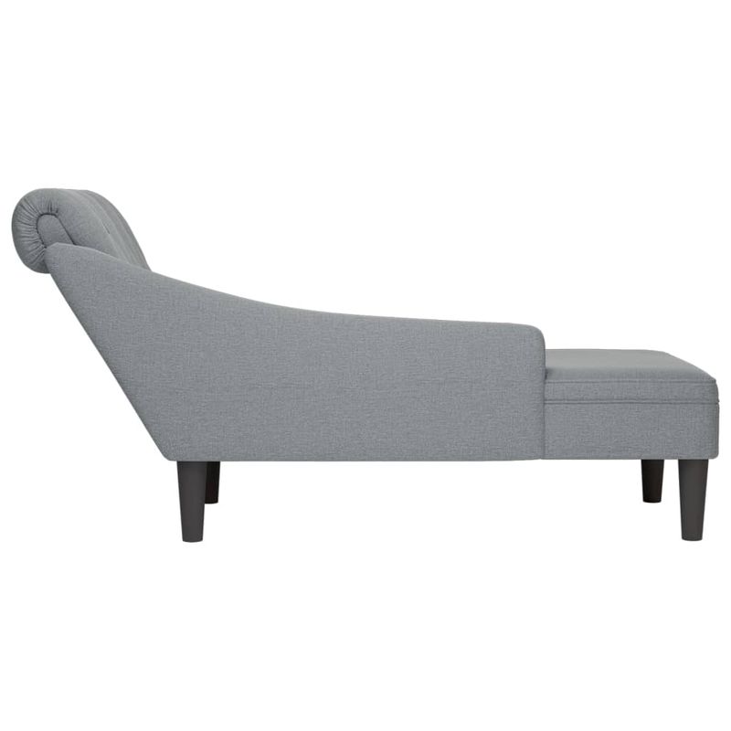 Casa si Gradina - Mobilier - Scaune si fotolii - Fotolii - Sezlong cu perna si cotiera dreapta, gri deschis, textil - Infinity.ro