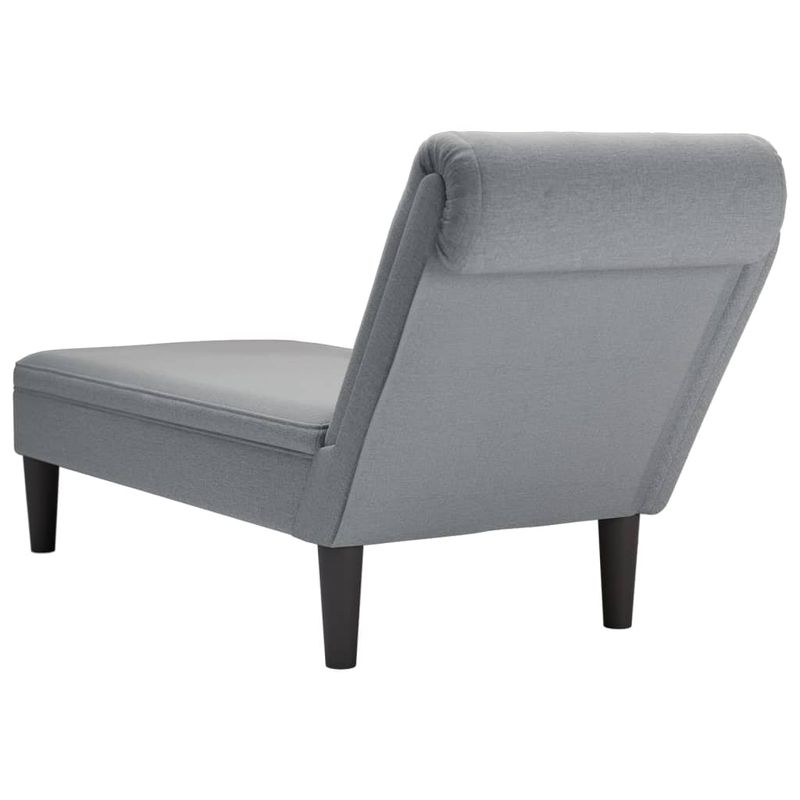 Casa si Gradina - Mobilier - Scaune si fotolii - Fotolii - Sezlong cu perna si cotiera dreapta, gri deschis, textil - Infinity.ro