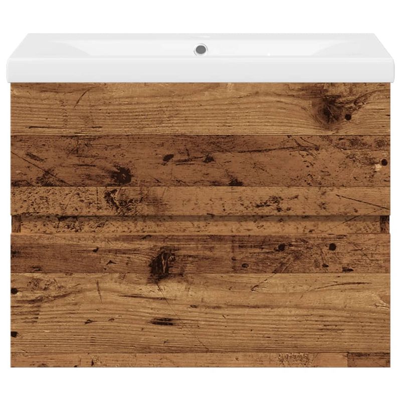 Casa si Gradina - Mobilier - Comode si corpuri - Masute de toaleta - Dulap chiuveta cu chiuveta incorporata lemn vechi 61x39,5x49 cm - Infinity.ro