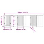 Petshop - Accesorii petshop - Culcusuri si custi - Custi interior si exterior - Poarta caini pliabila cu usa, 6 panouri, alb, 300 cm, lemn brad, mărime 50x90x2 cm - Infinity.ro
