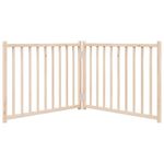 Petshop - Accesorii petshop - Culcusuri si custi - Custi interior si exterior - Poarta pentru caini pliabila, 2 panouri, 160 cm, lemn de brad, mărime 80x60x2 cm - Infinity.ro