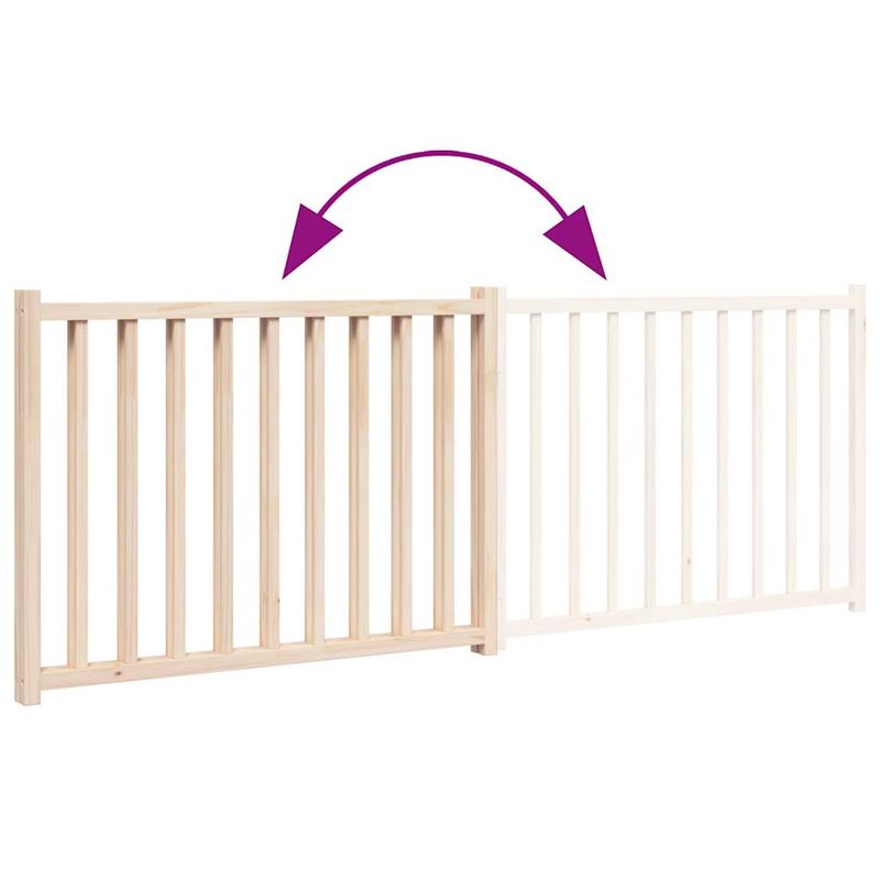 Petshop - Accesorii petshop - Culcusuri si custi - Custi interior si exterior - Poarta pentru caini pliabila, 2 panouri, 160 cm, lemn de brad, mărime 80x60x2 cm - Infinity.ro