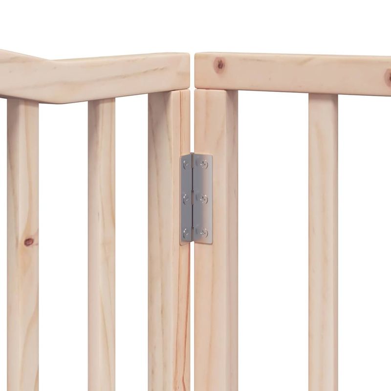 Petshop - Accesorii petshop - Culcusuri si custi - Custi interior si exterior - Poarta de caini pliabila cu usa, 4 panouri, 320 cm, lemn plop - Infinity.ro