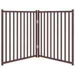 Petshop - Accesorii petshop - Culcusuri si custi - Custi interior si exterior - Poarta de caini pliabila 2 panouri stejar maro 160 cm lemn brad, mărime 80x90x2 cm - Infinity.ro