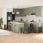 Petshop - Accesorii petshop - Culcusuri si custi - Custi interior si exterior - Poarta caini pliabila cu usa 6 panouri negru, 480 cm, lemn plop - Infinity.ro