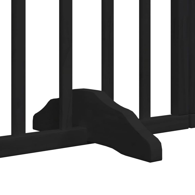 Petshop - Accesorii petshop - Culcusuri si custi - Custi interior si exterior - Poarta caini pliabila cu usa 15 panouri negru 750 cm, lemn plop - Infinity.ro