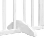Petshop - Accesorii petshop - Culcusuri si custi - Custi interior si exterior - Poarta caini pliabila cu usa 8 panouri, alb, 640 cm, lemn plop - Infinity.ro