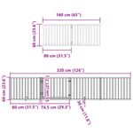 Petshop - Accesorii petshop - Culcusuri si custi - Custi interior si exterior - Poarta caini pliabila cu usa 8 panouri, alb, 640 cm, lemn plop - Infinity.ro