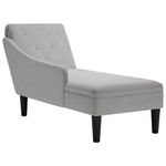 Casa si Gradina - Mobilier - Scaune si fotolii - Fotolii - Sezlong cu perna si cotiera dreapta, gri nor, textil - Infinity.ro